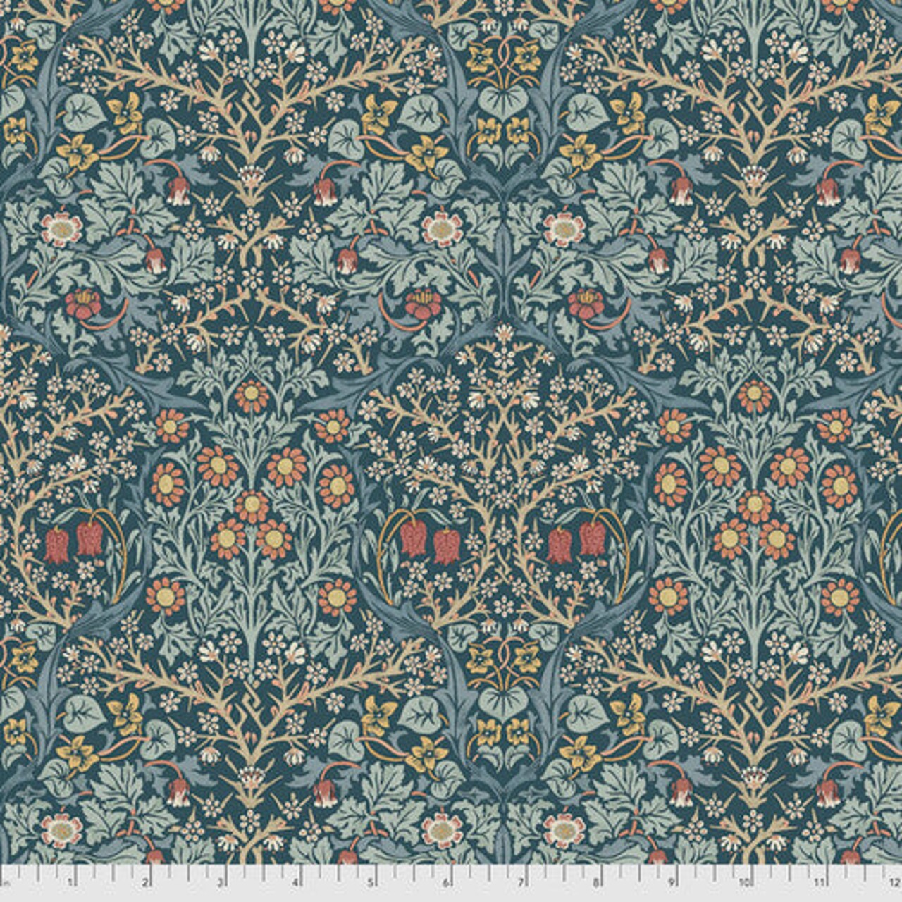 Fabric FreeSpirit Morris & Co. Indigo Blackthorn by the Quarter Yard PWWM055.INDIGO